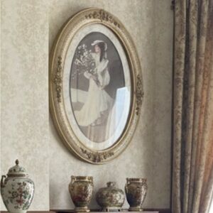 Vintage Rare Victorian Bride w/ Ornate frame